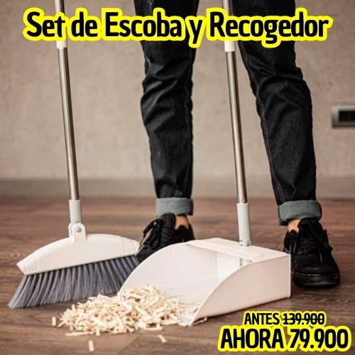 Set Portátil de Escoba y Recogedor